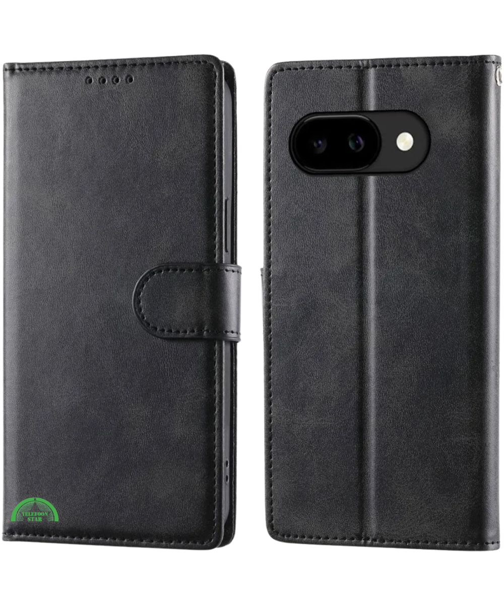 Google Pixel 10a Bookcase Hoesje Zwart Leren Look Met Pasjeshouder
