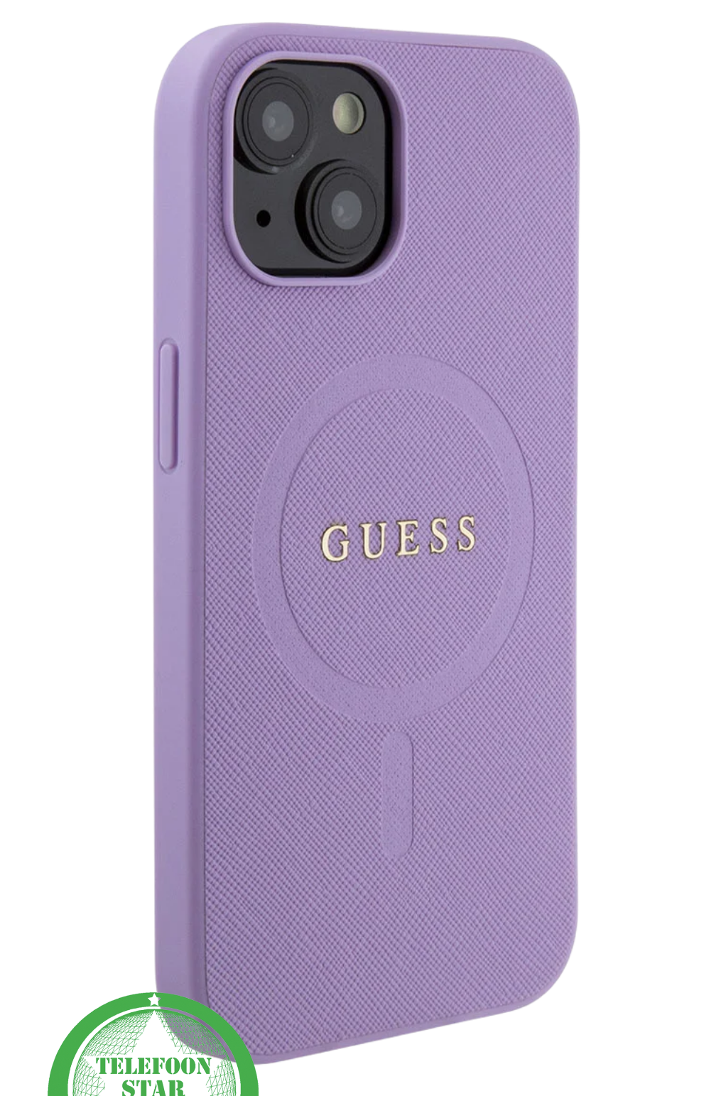 Hoesje voor iPhone 15 – Paars Luxe Design met Goudkleurig Logo Breng kleur en elegantie samen met dit prachtige Paars hoesje voor de iPhone 15.
