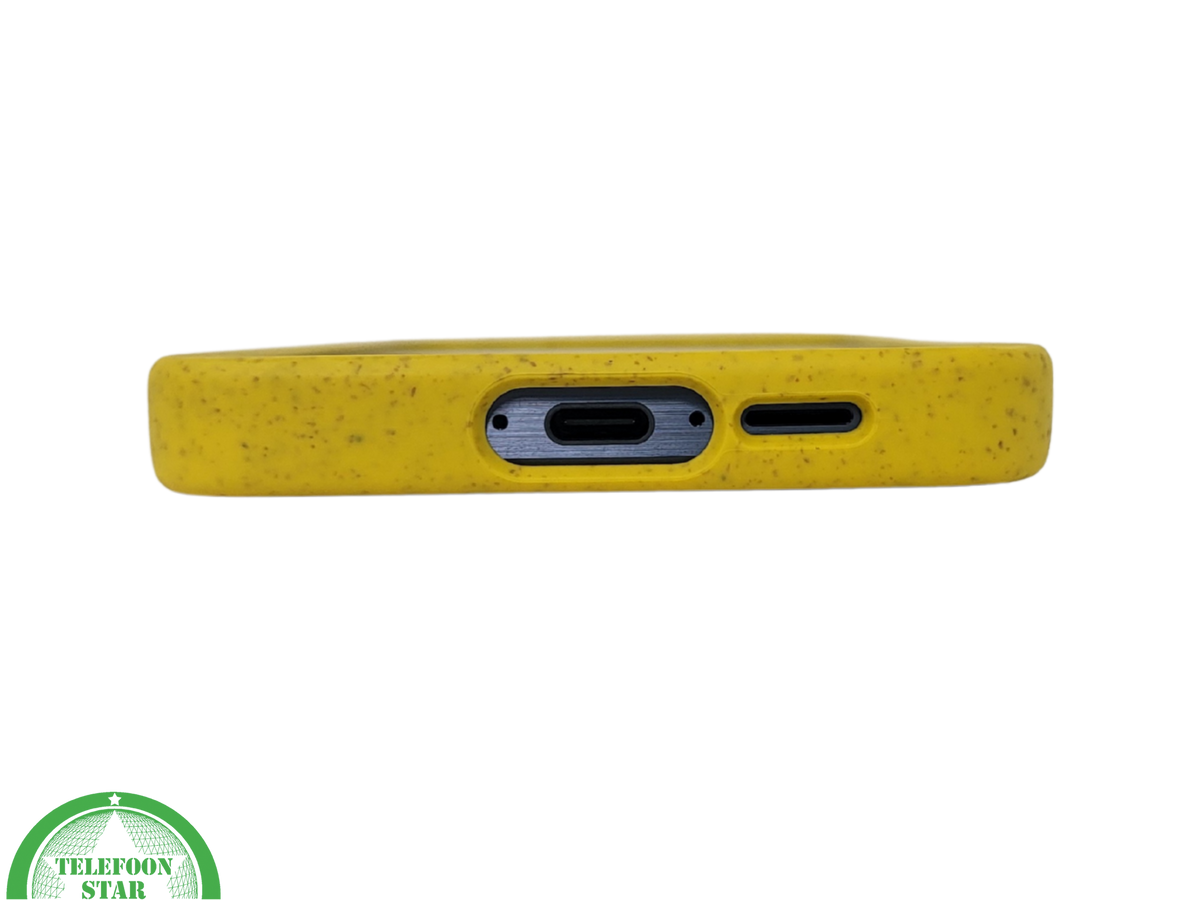 iPhone 16 Plus geel eco vriendelijk bioplastic schokbestendige cover