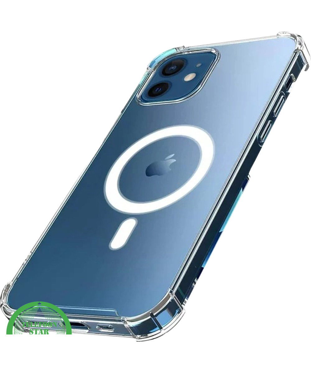 Hoesje voor iPhone 12 Silicone, Slank, Sterk & Transparant MagSafe