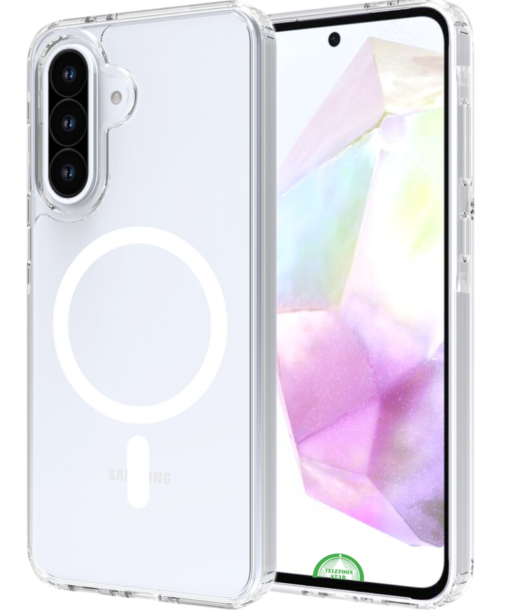 Hoesje voor Galaxy A17 Transparant Magneetring,Slank, Magnetisch & Schokbestendig