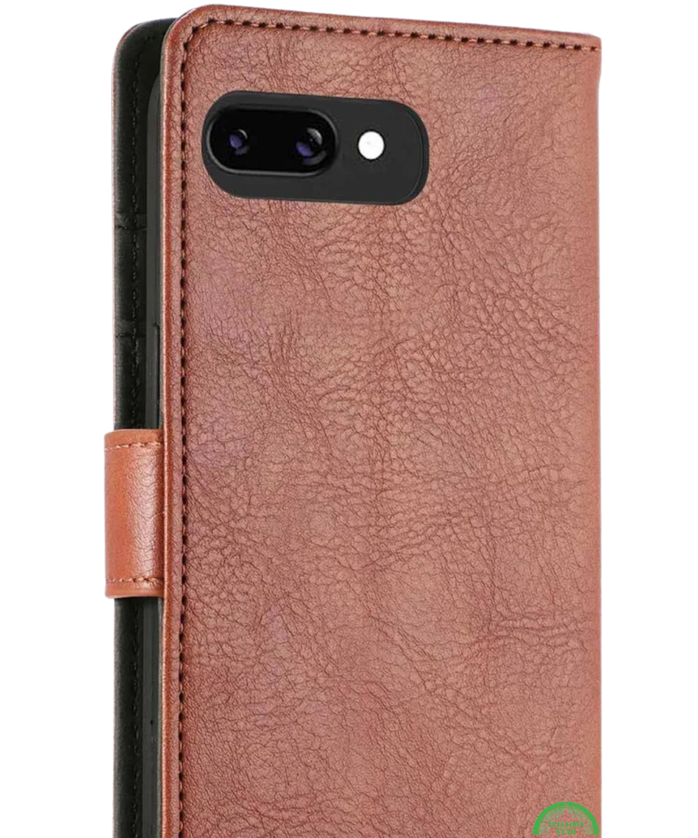 Google Pixel 10a Bookcase Hoesje Bruin Leren Look Met Pasjeshouder