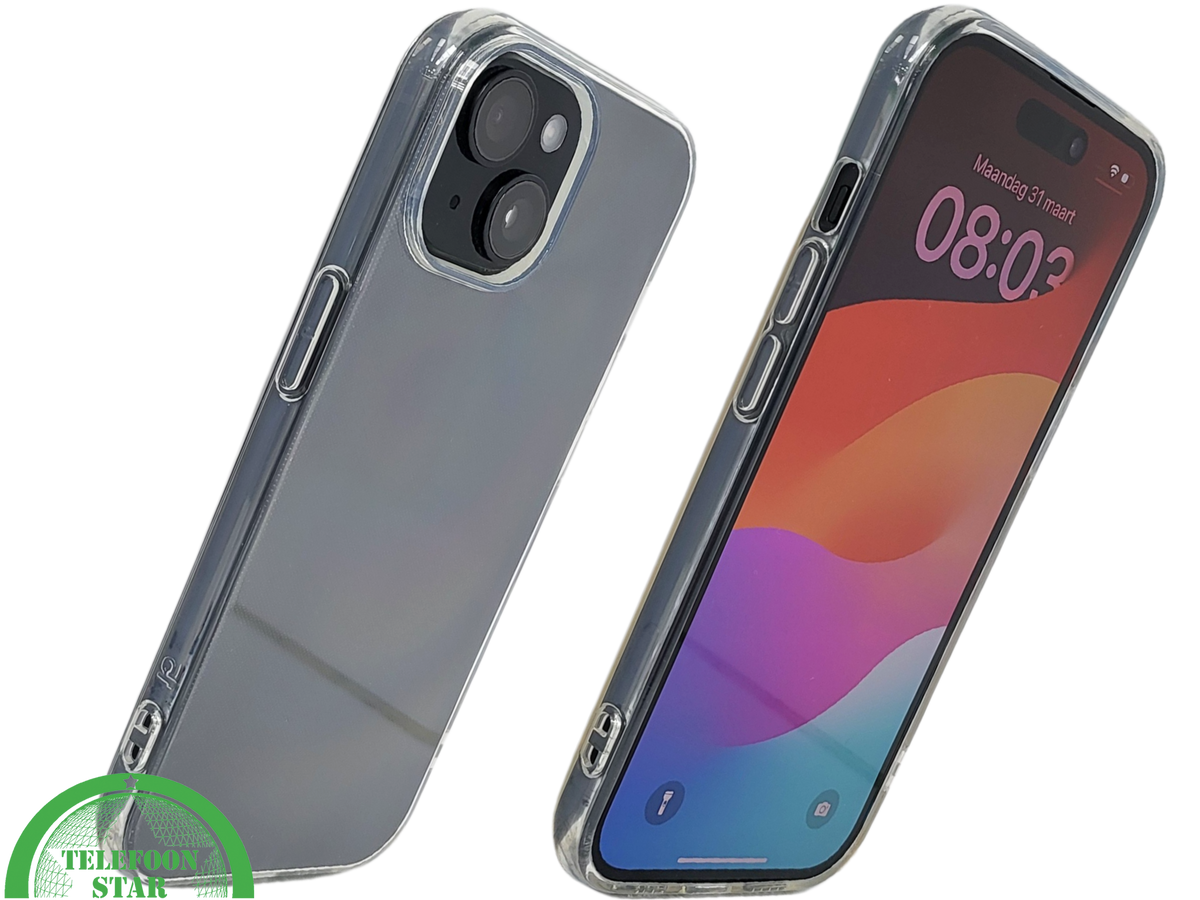 iPhone 15 Hoesje – Transparant Glanzend | Dun, Beschermend & Stijlvol