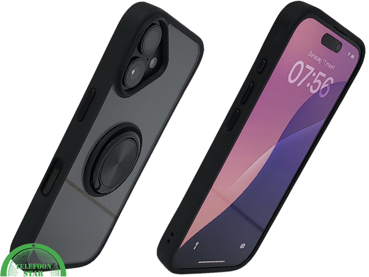 iPhone 16 hoesje groen transparant met MagSafe ring en schokbestendige bescherming