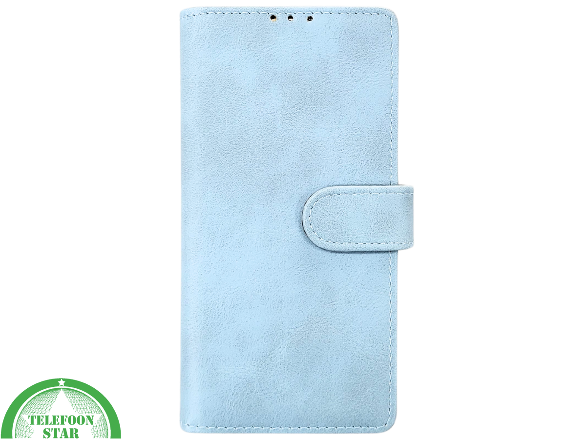 Lichtblauw Bookcase Hoesje iPhone 15 Pro – Fris & Functioneel | Telefoonstar.nl