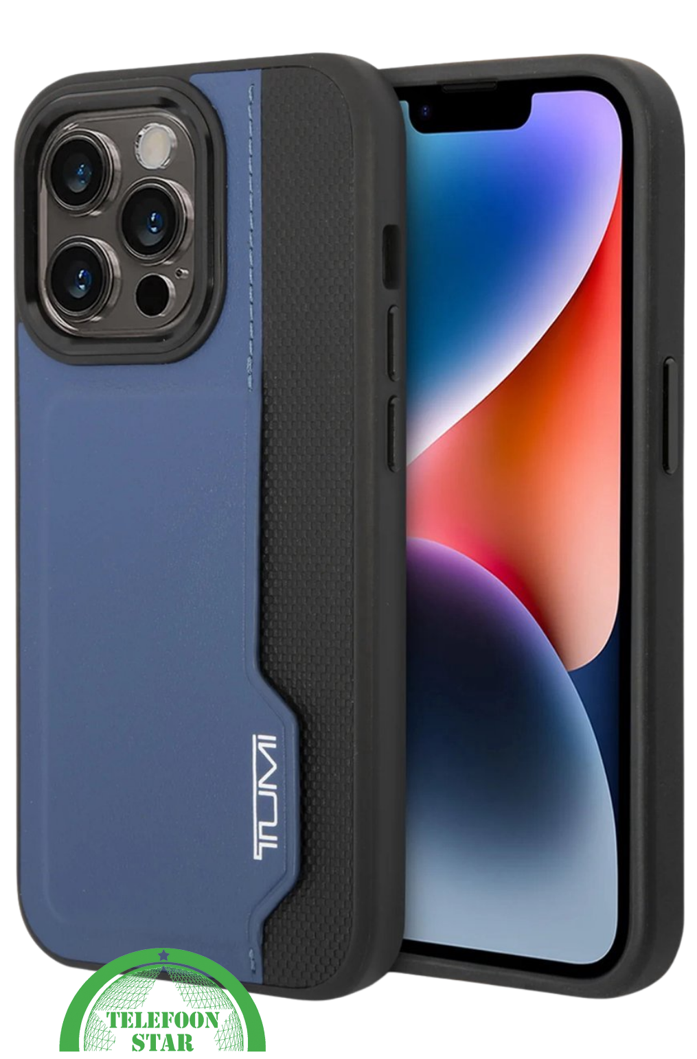 Hoesje voor iPhone 16 Pro Max Robuust Hoesje Blauw-Zwart – Sterke Bescherming met Stijlvolle Afwerking