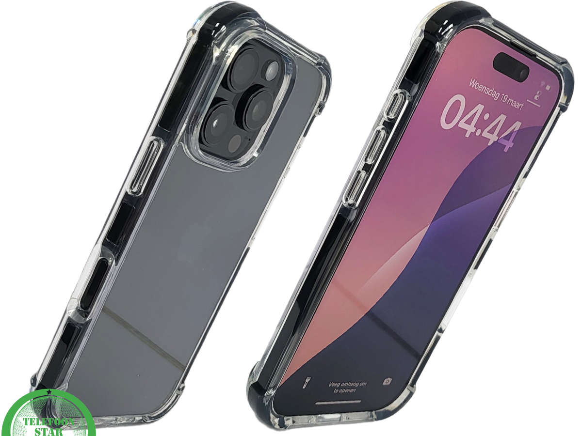 iPhone 16 Pro Transparant Hoesje met Verstevigde Randen – Heldere Achterkant Bescherming