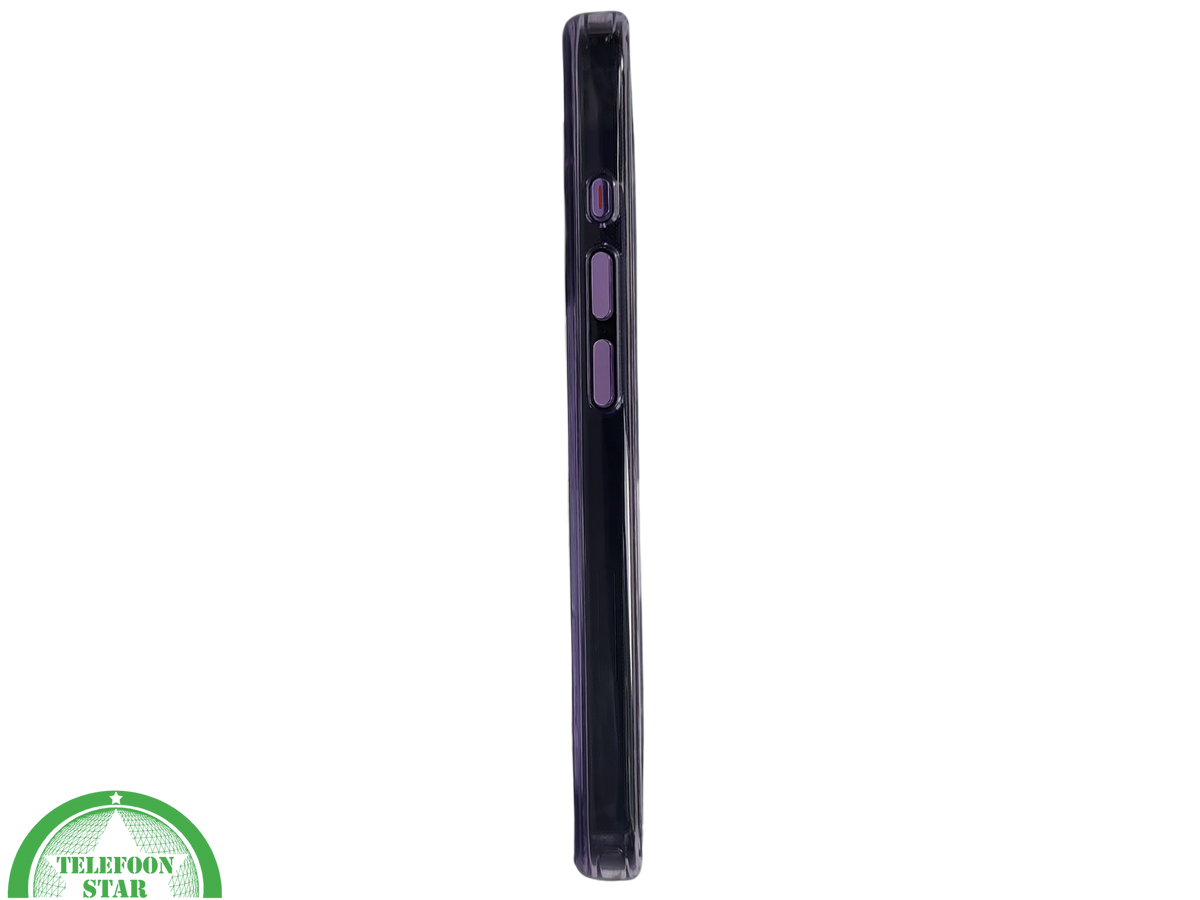 iPhone 16 hoesje lila transparant met schokbestendige bescherming en slank design