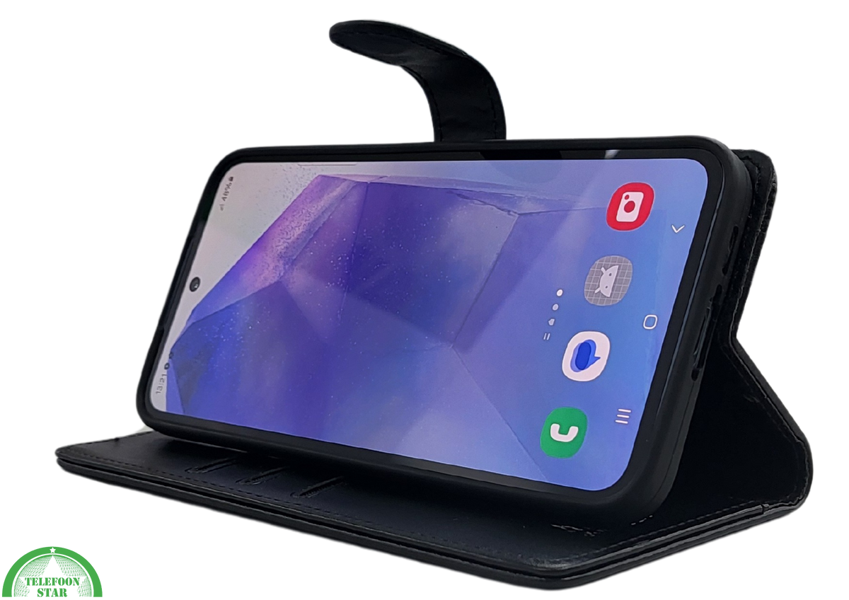Samsung Galaxy S26 Lichtzwart Boek Case Leer Stijlvolle