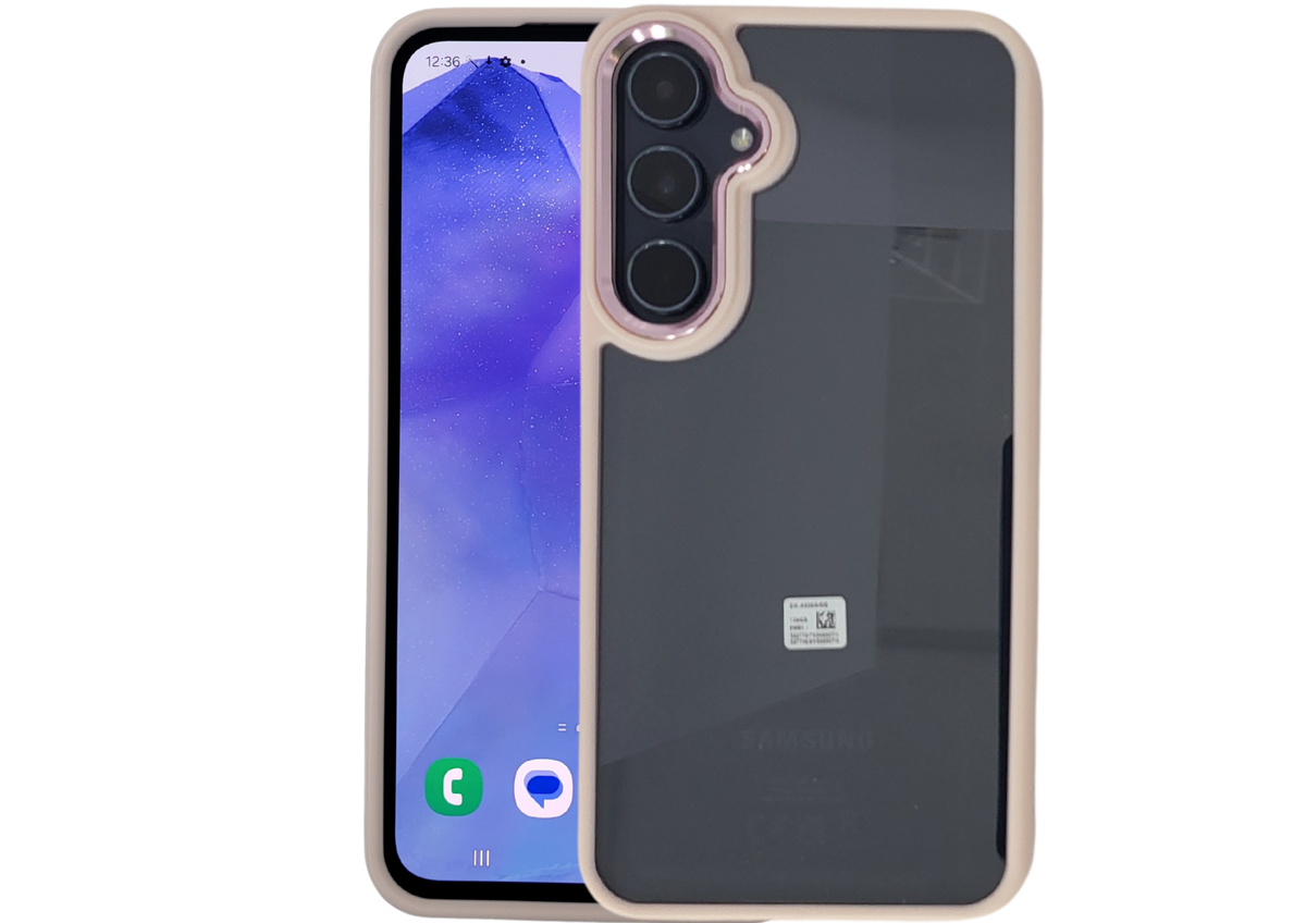 Hoesje voor Samsung Galaxy A37 Transparant met Beige Randen