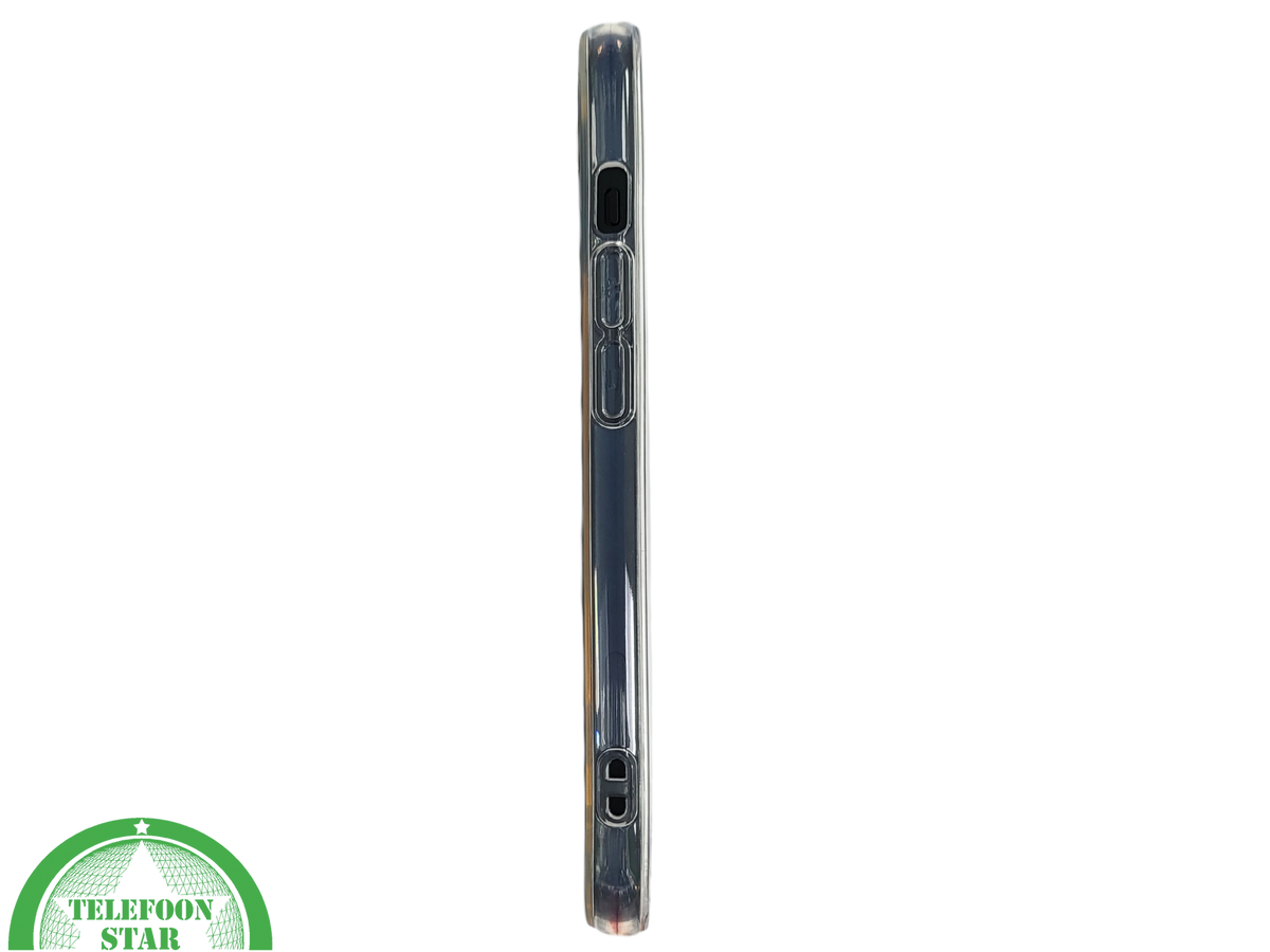 iPhone 15 Hoesje – Transparant met Zwarte Tulpenprint | Stijlvol, Nederlands & Beschermend