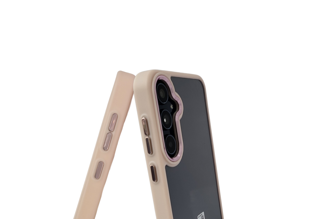 Hoesje voor Samsung Galaxy A37 Transparant met Beige Randen