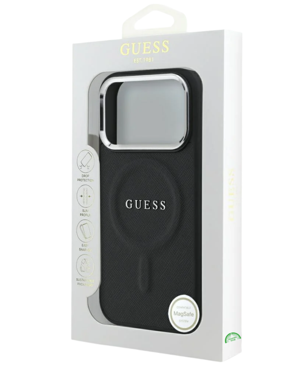 Hoesje voor iPhone 17 Pro Max Zwart Guess Slank, stevig en nauwkeurig