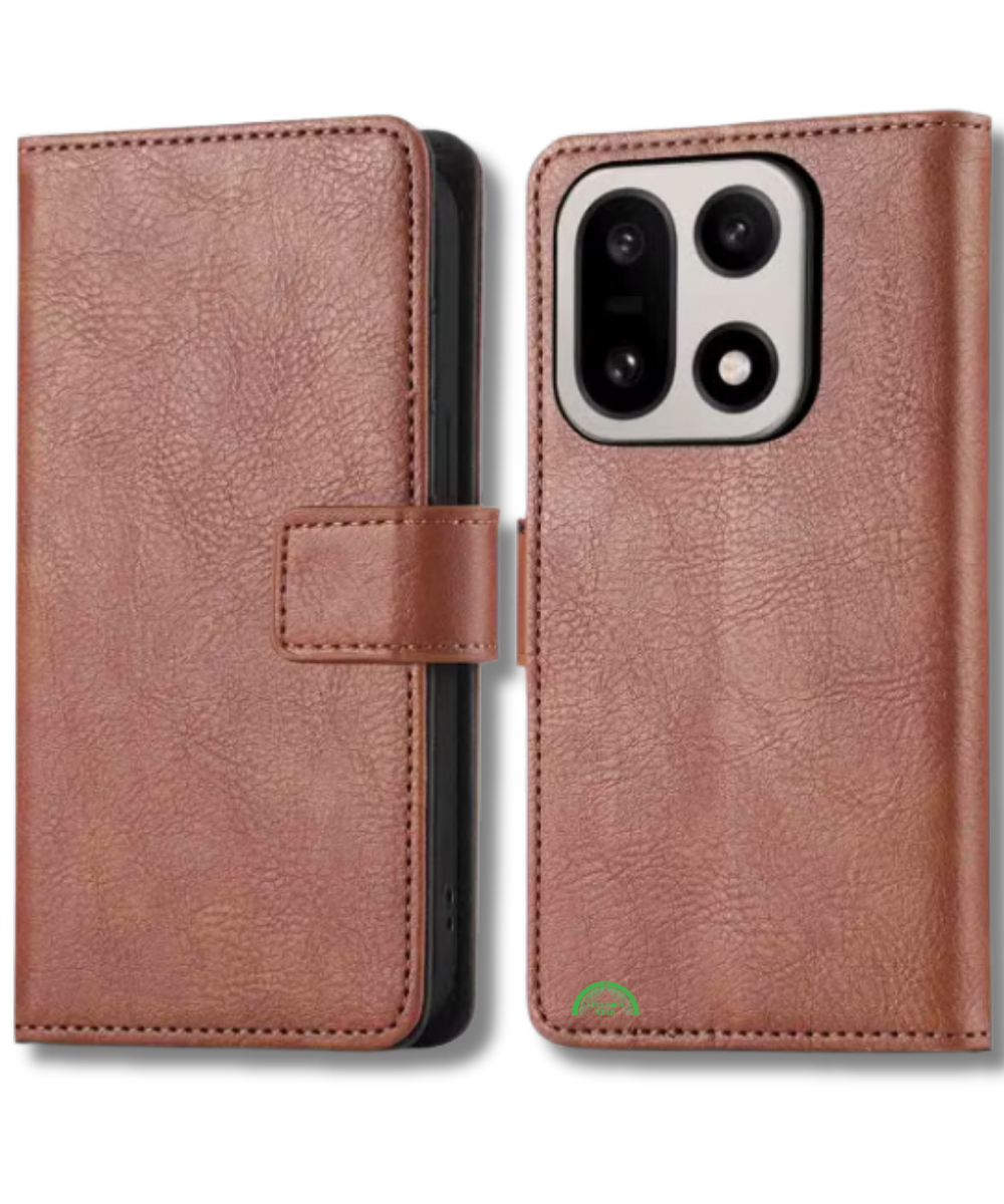 Bookcase Hoesje OnePlus 15 Bruin Magnetische klepsluiting