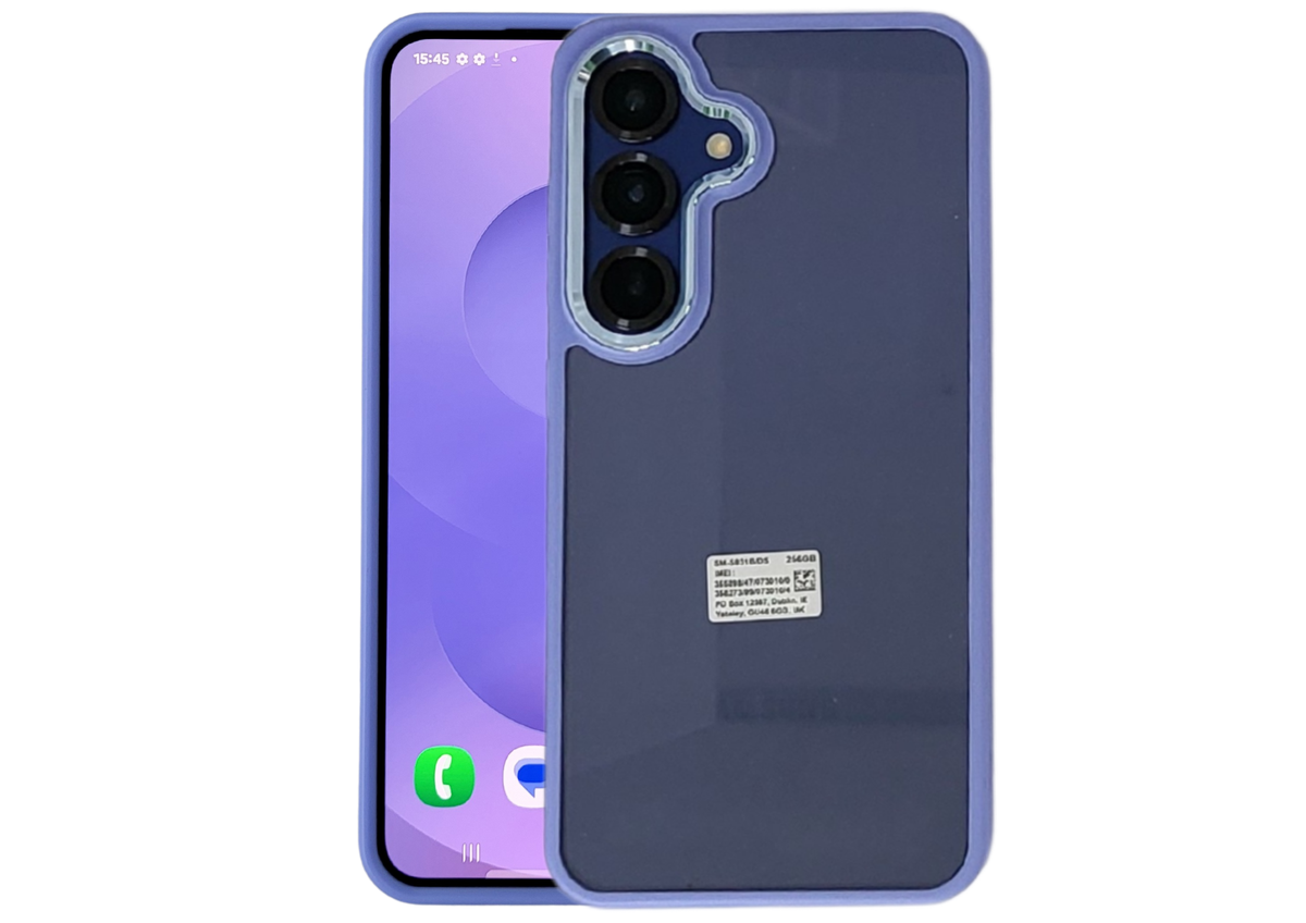 Hoesje voor Samsung Galaxy S26 Transparant met Blauwe Randen