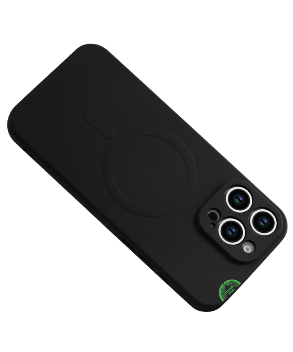 Hoesje voor iPhone 14 Pro – Zwart MagSafe, Silicone en Sterk