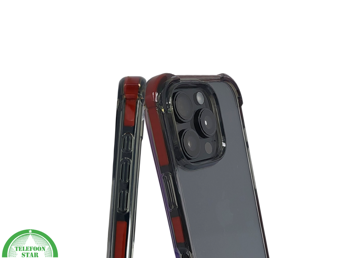 iPhone 16 Pro Rood Hoesje Met Transparante Achterkant Stevige Randbescherming