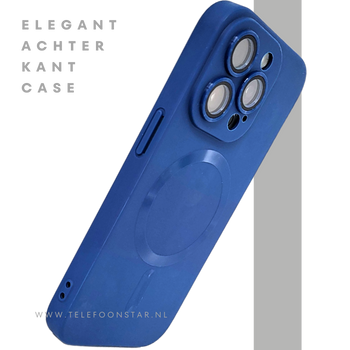 Blauw iPhone 15 Pro Hoesje met MagSafe – Slank & Mat Design | Telefoonstar.nl