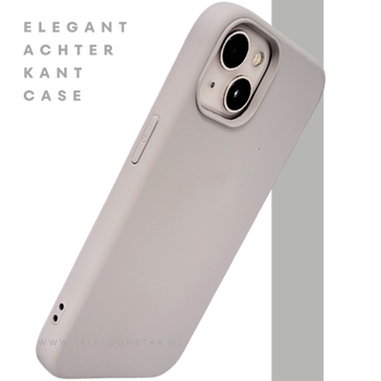 Siliconen Cover iPhone 13 / 14 – Mat Lichtgrijs | Minimalistische Bescherming