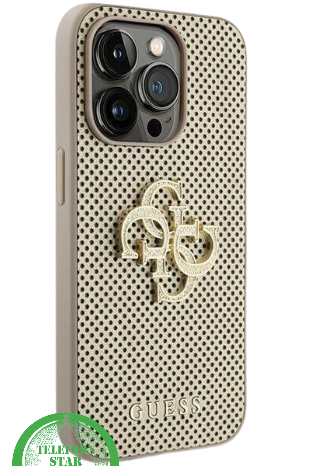Roze Elegant Hoesje met Hoesje voor iPhone 15 Pro Max Modern Design Case Gold EditionGoud Detail iPhone 15 Pro Max