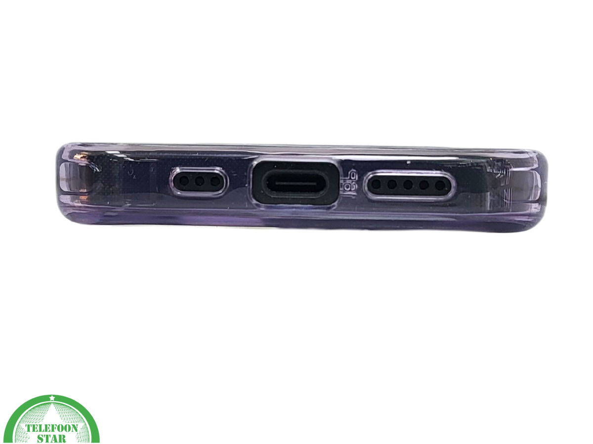 iPhone 16 Pro Paars Hoesje Transparante Achterkant Elegante Bescherming