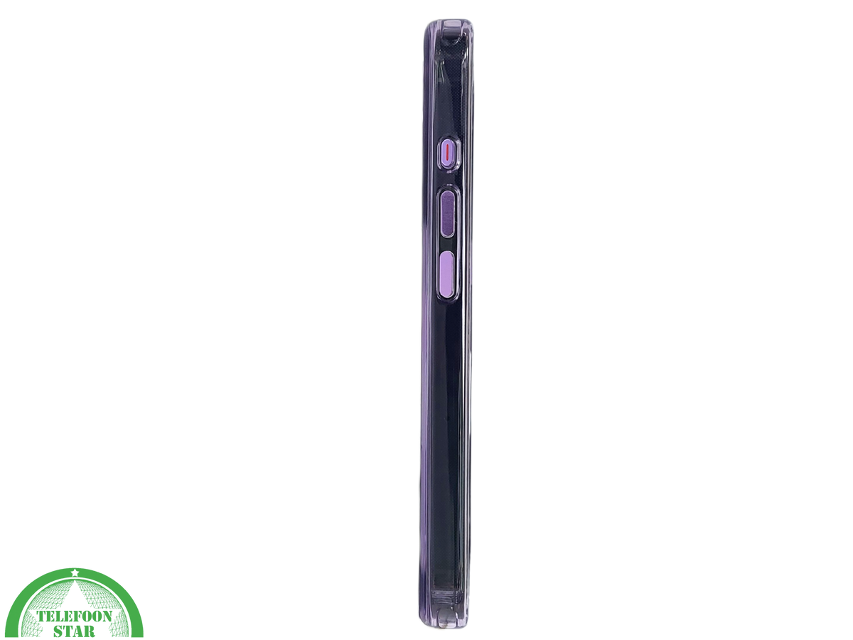 iPhone 16 Pro Paars Hoesje Transparante Achterkant Elegante Bescherming