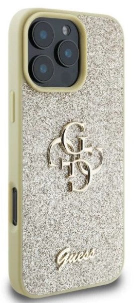 Guess Gouden Glitter Hoesje voor iPhone 16 Pro Max