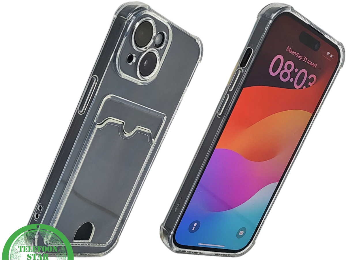 iPhone 15 Clear Case met Kaarthouder – Slank Design & Extra Functionaliteit