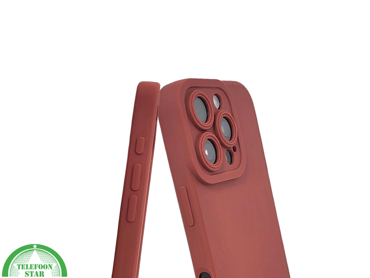 iPhone 16 Pro Max Donkerrood Hoesje Mat Design Met Verhoogde Camerabescherming