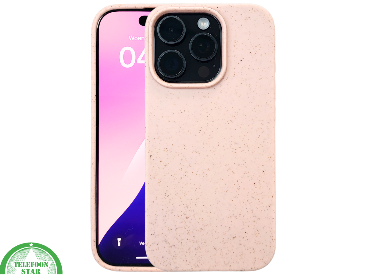iPhone 16 Pro Lichtroze Eco Hoesje Biologisch Afbreekbare Matte Bescherming