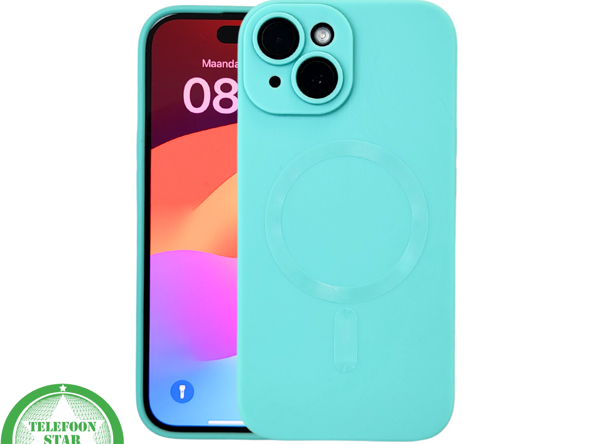 iPhone 15 Hoesje – Turquoise Met MagSafe | Fris, Functioneel & Kleurvol
