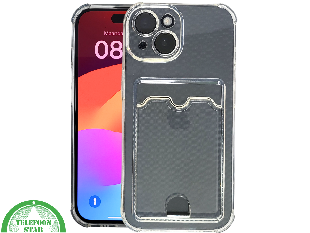 iPhone 15 Plus Clear Case met Kaarthouder – Slank Design & Extra Functionaliteit