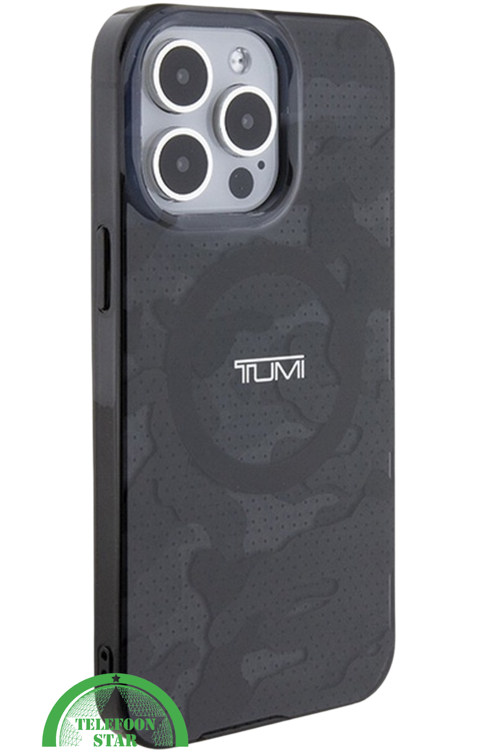 Hoesje Zwart iPhone 16 Pro Max Camouflage – Stoere Bescherming met MagSafe Compatibiliteit