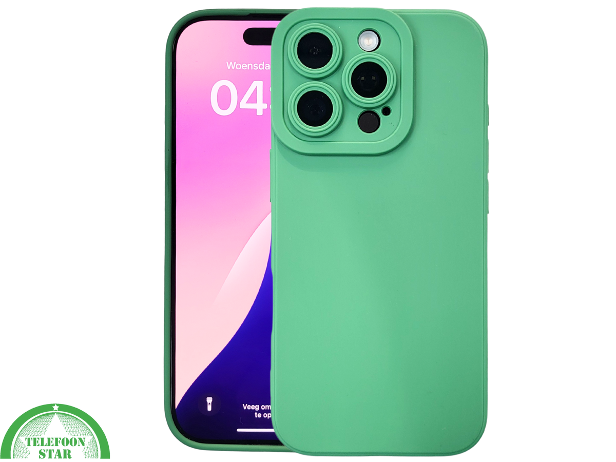 iPhone 16 Pro max Groen Hoesje Mat Design Met Verhoogde Camerabescherming
