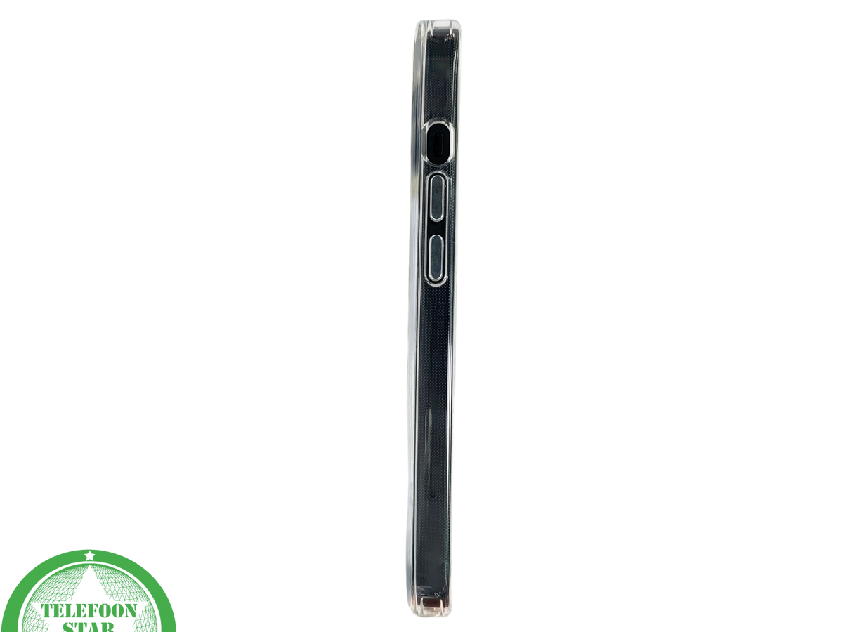 iPhone 15 Hoesje – Transparant Met Zwarte Achterkant | Minimalistisch & Stijlvol