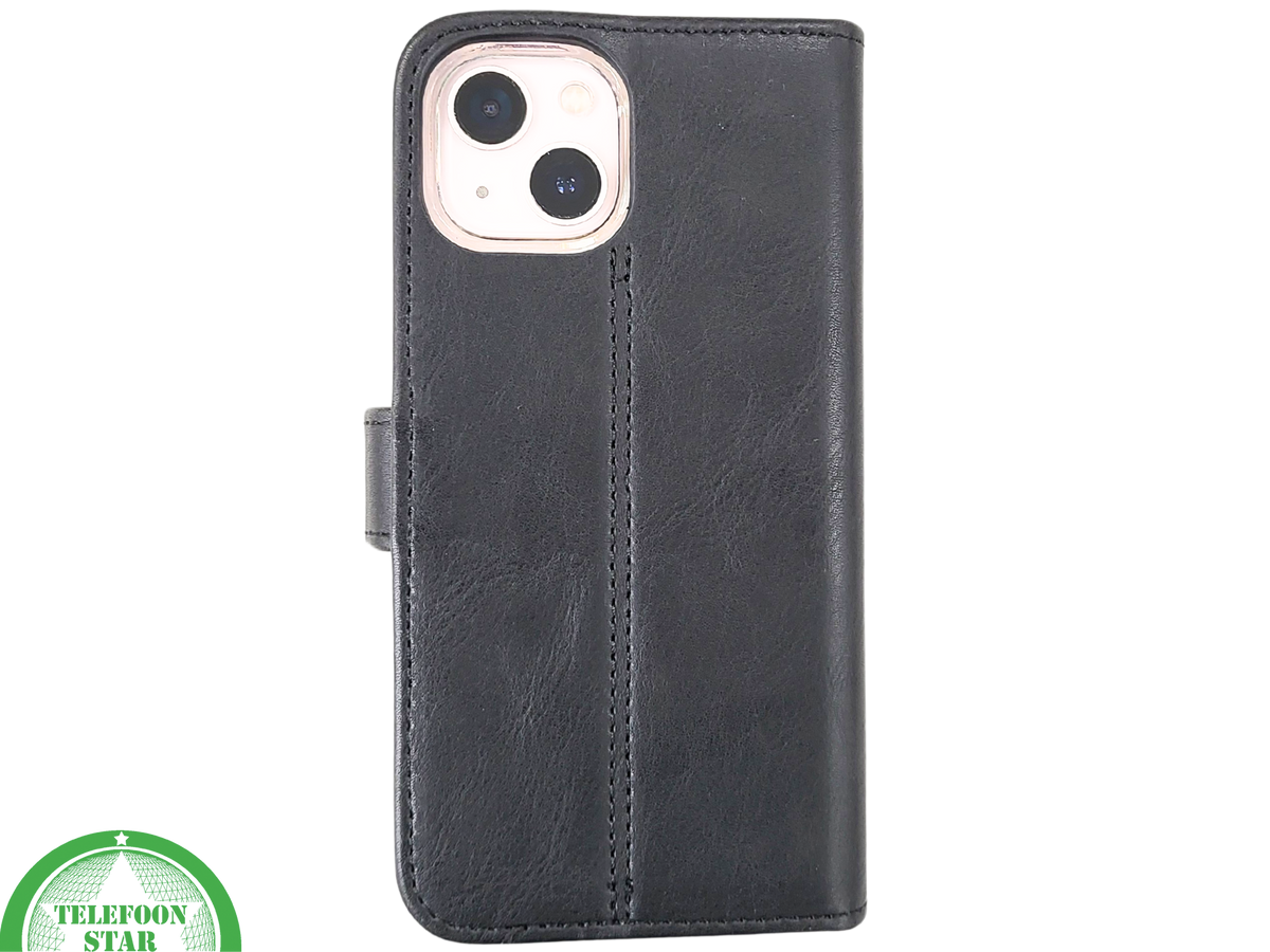 Zwart Bookcase Hoesje iPhone 13 / 14 – Met Bandje en Standaardfunctie | €14,95