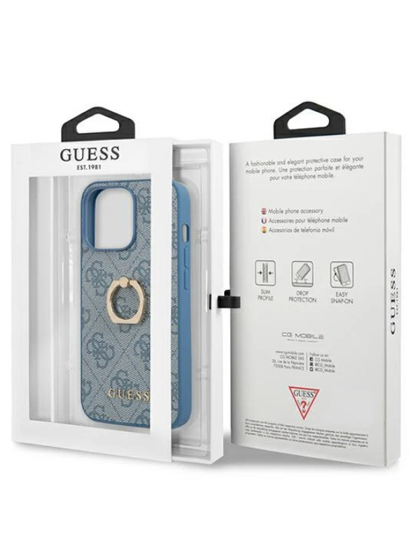 Trendy iPhone 13 Pro Ring Case Blue Edition