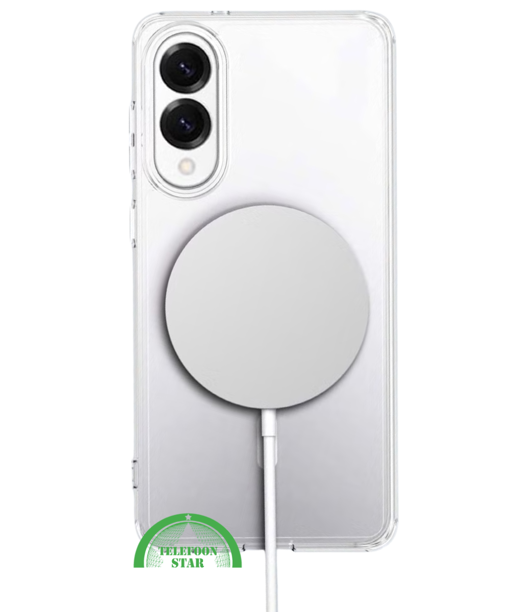Hoesje voor Samsung S25 Edge Transparant Magneetring, Slank, Sterk & Magnetisch