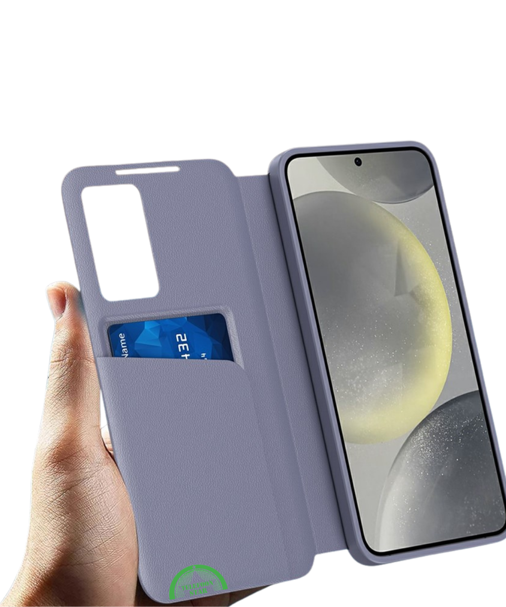 Samsung Galaxy S26 Ultra Paars Wallet Case Met Smart Window Bescherming