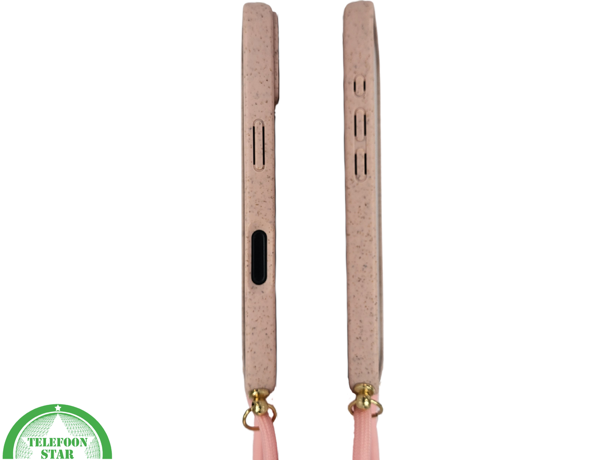 iPhone 16 Hoesje met Koord Roze – Elegant & Duurzaam
