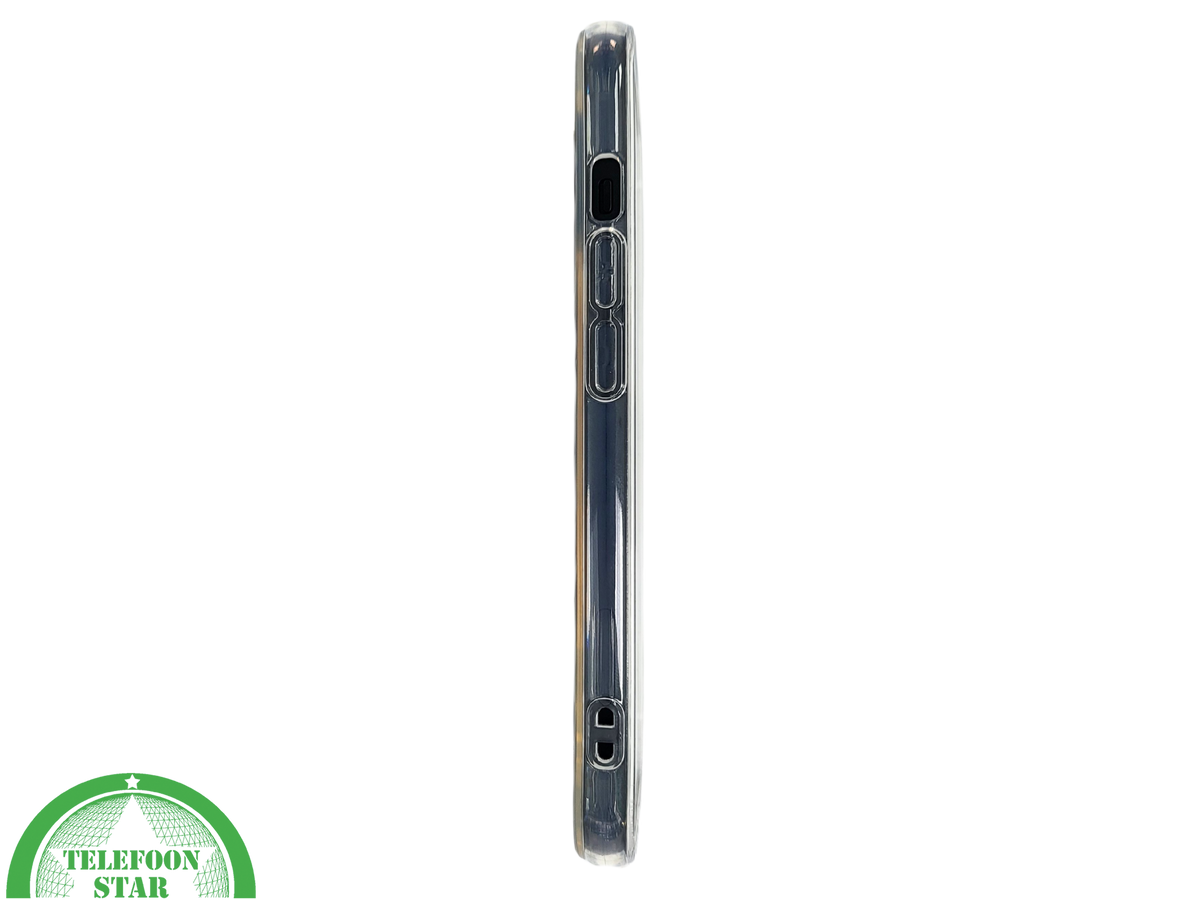 iPhone 15 Hoesje – Transparant Met Margrietjes en Papegaai | Fris, Kleurrijk & Beschermend