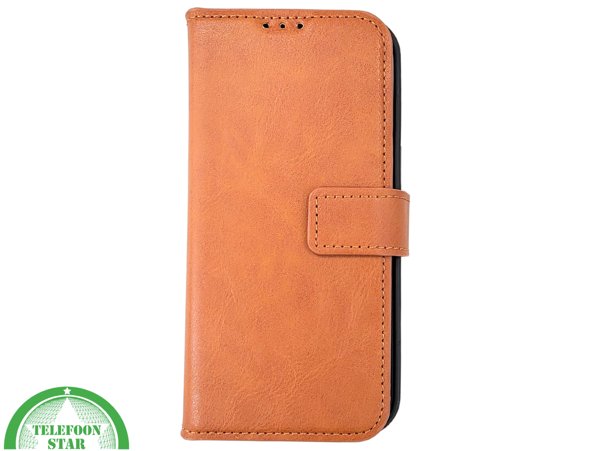 iPhone 15 2-in-1 Hoesje Bruin Leer – Bookcase met Uitneembare Backcover