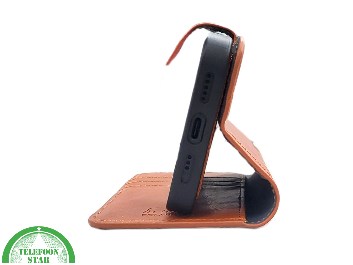 iPhone 15 Plus 2-in-1 Hoesje Bruin Leer – Bookcase met Uitneembare Backcover