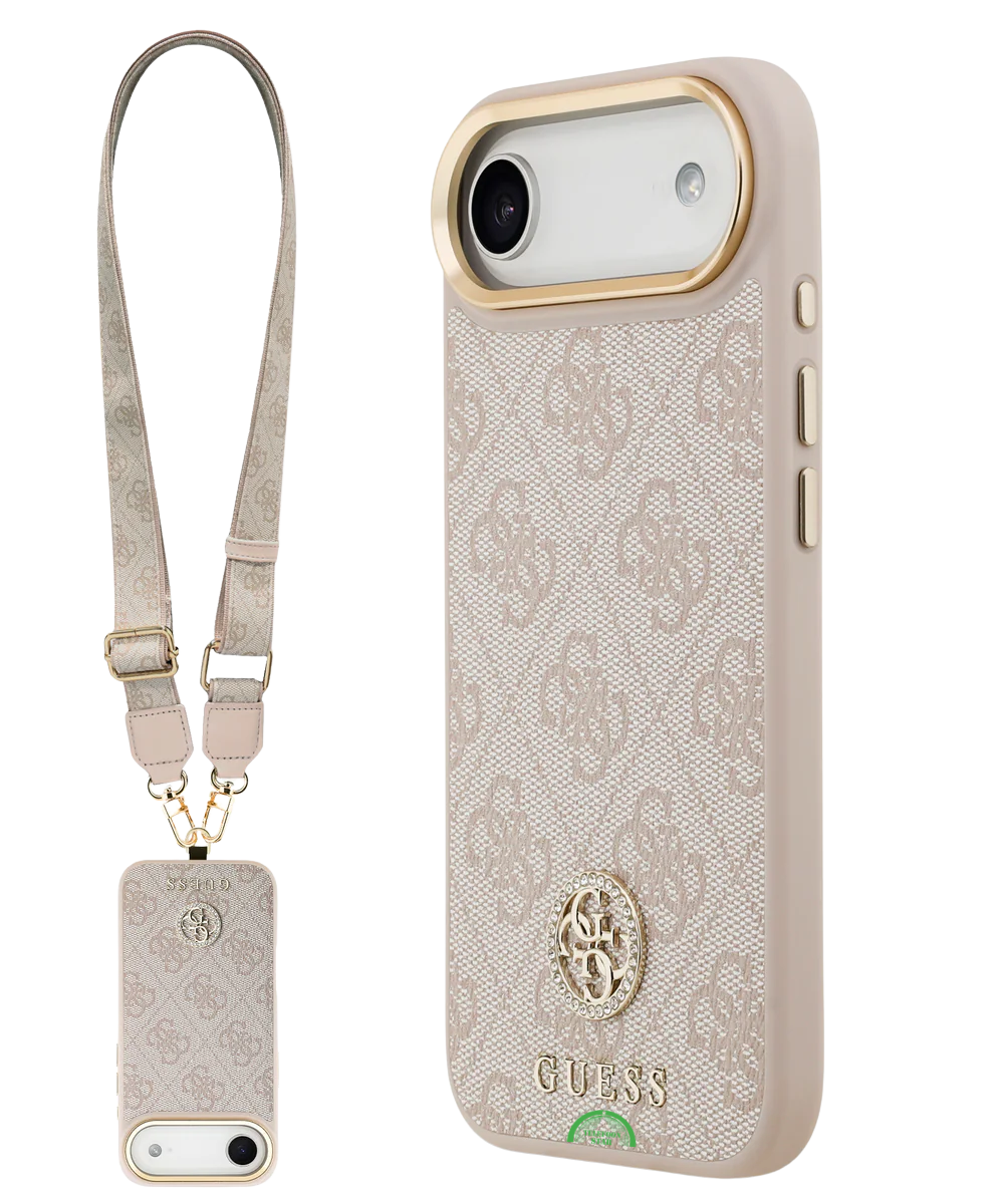 Hoesje voor iPhone 17 Air Beige met Koord en Camera Bescherming