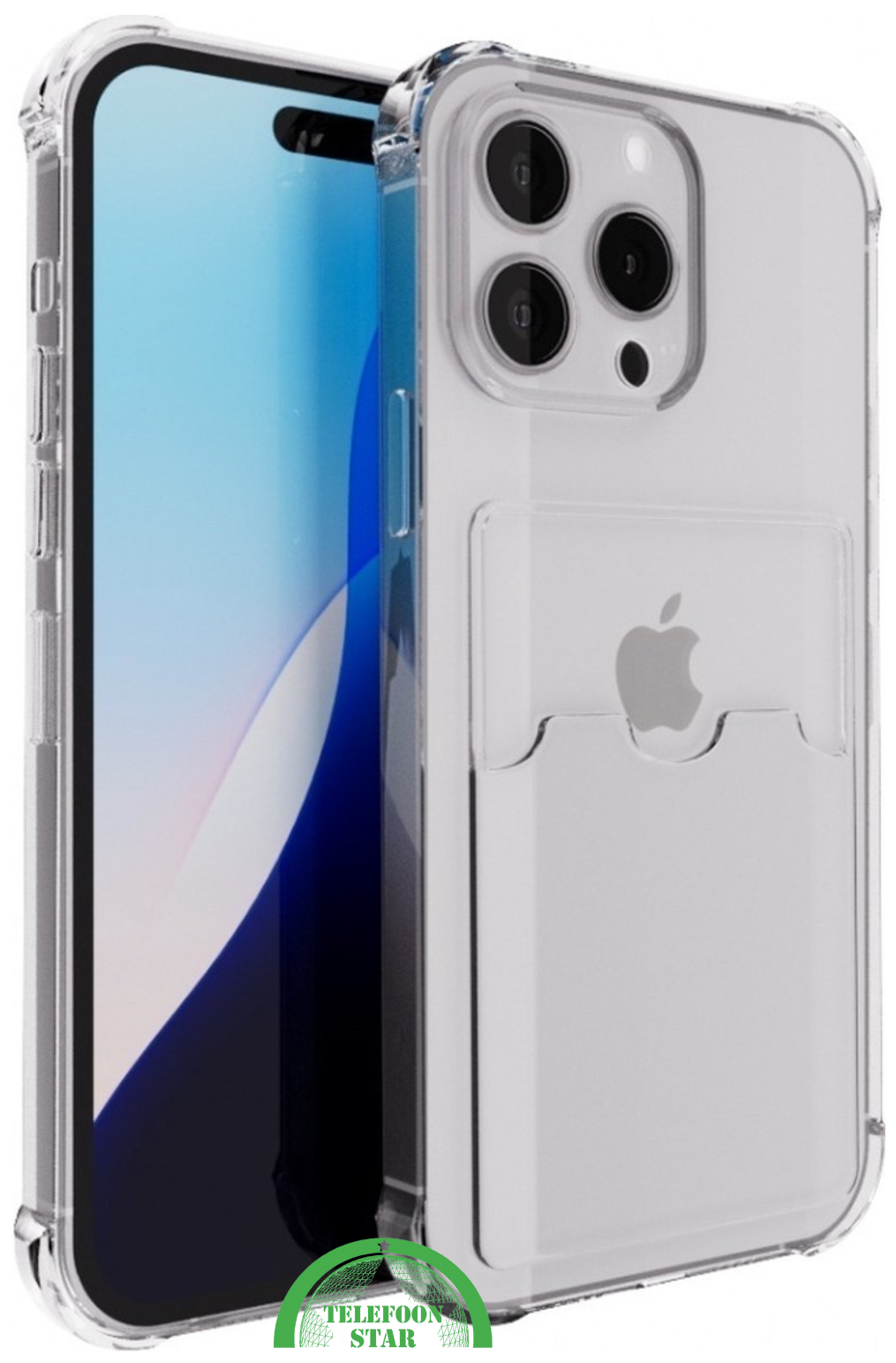 Transparant Hoesje voor iPhone 16 Pro Max met Kaartvak – Praktisch & Beschermend, Slank & Handig | Telefoonstar