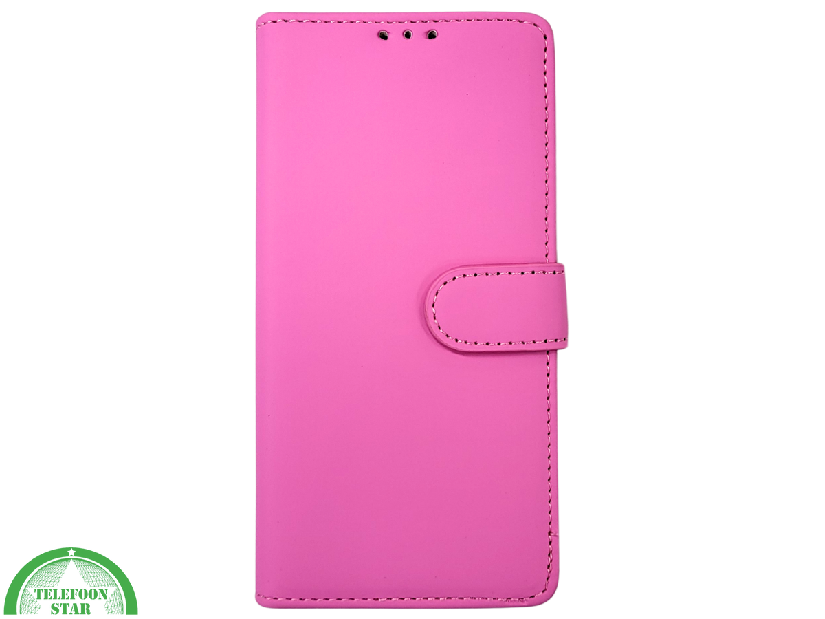 iPhone 16 Pro Bookcase Hoesje Roze – Stijlvolle Leren Look met Volledige Bescherming