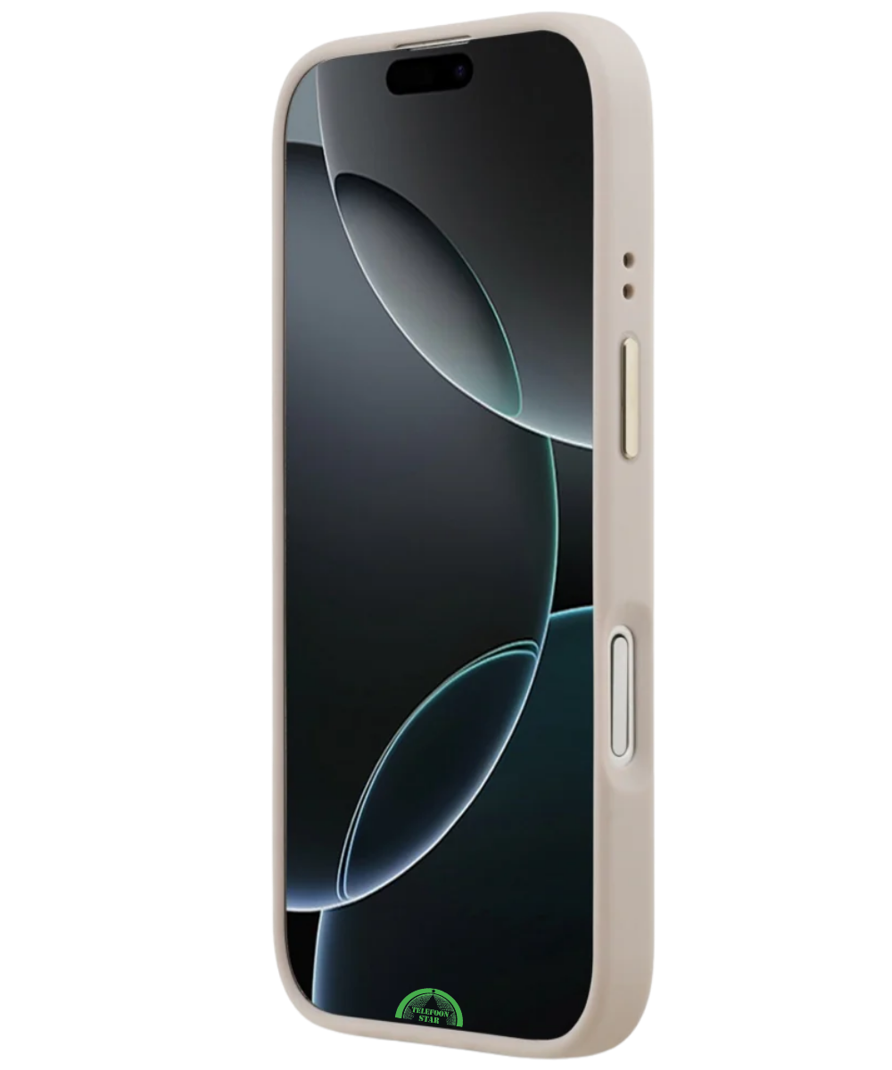 Hoesje iPhone 17 Beige met Goudkleurige Camera-Rand