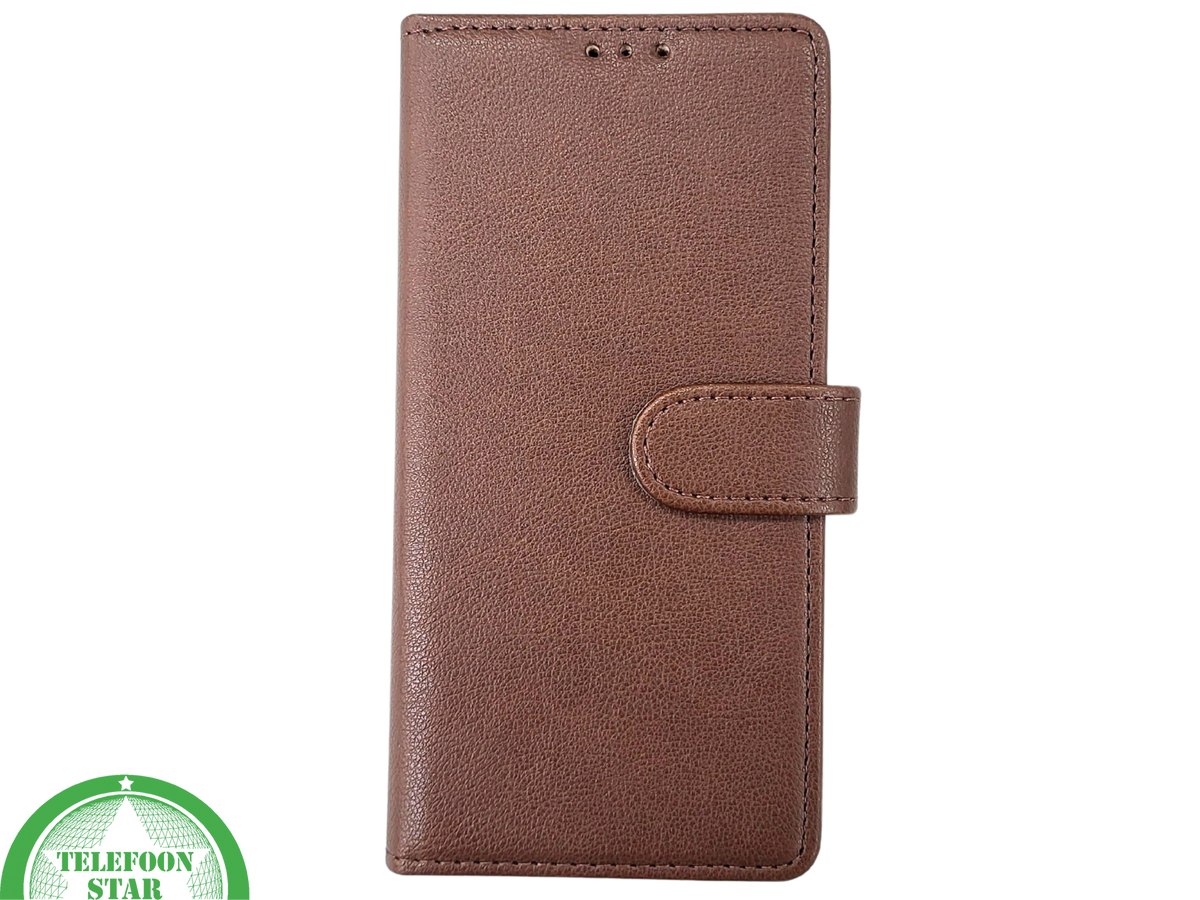 iPhone 15 Hoesje Donkerbruin – Bookcase met Pasjeshouder