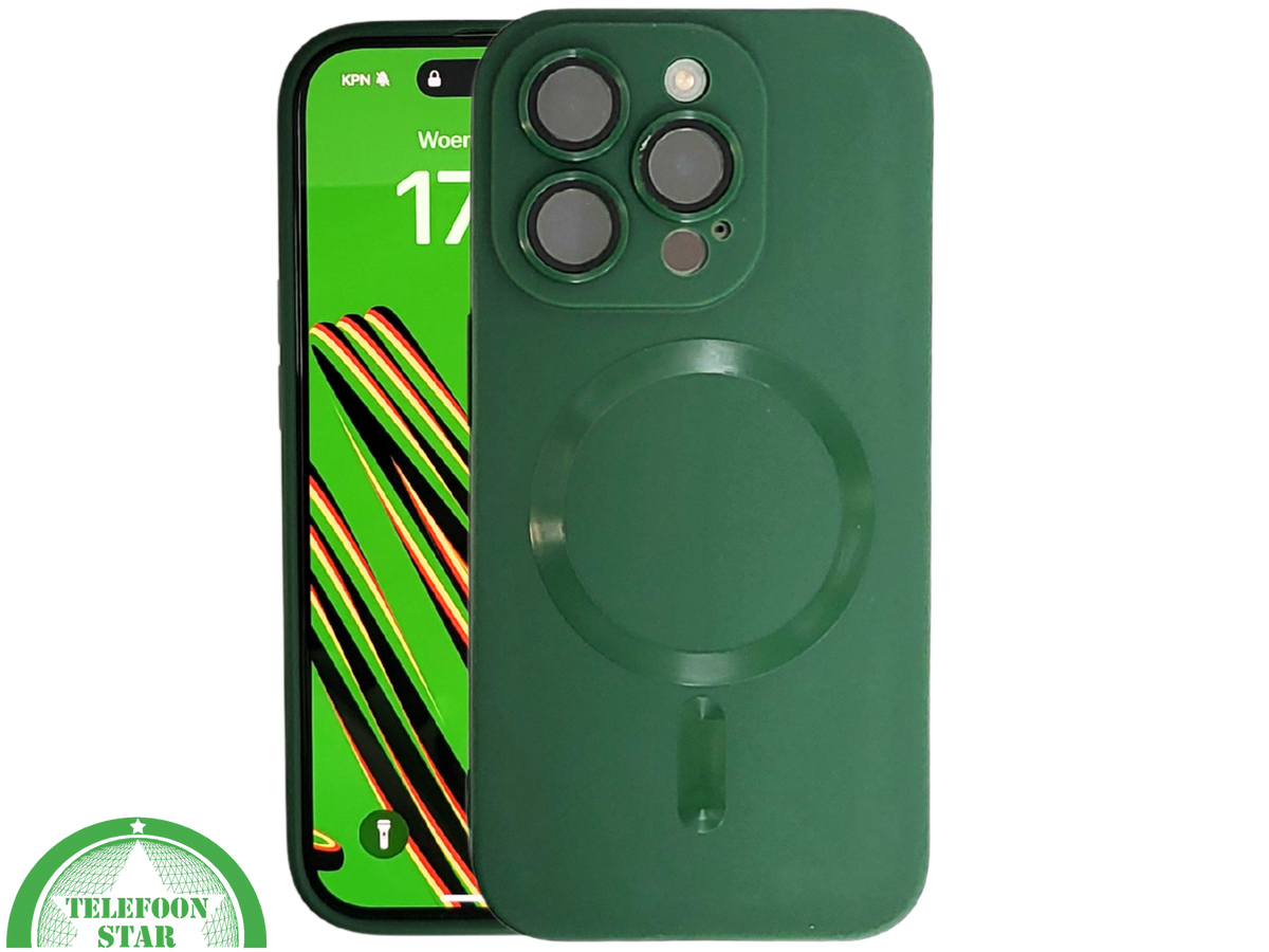 iPhone 15 Pro Groen Hoesje met Ringhouder – MagSafe & Kickstand | Telefoonstar.nl