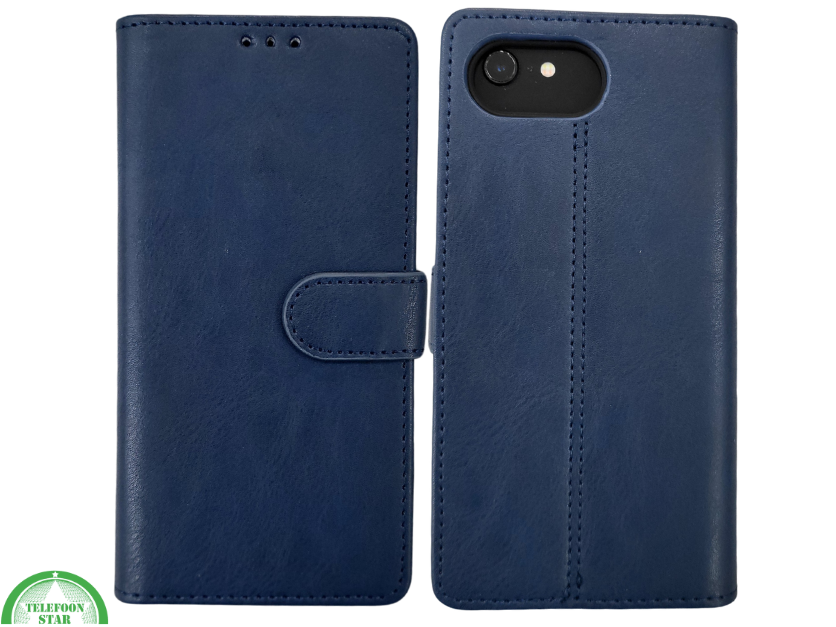 Hoesje voor iphone 17e Boek Case Leer Wallet Case Donkerblauwe